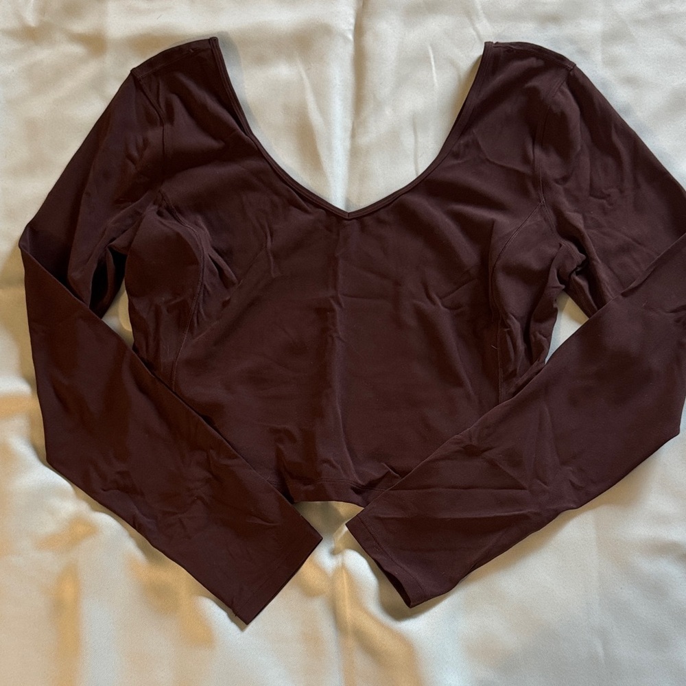Lululemon cropped length align Long Sleeve Top - chocolate brown